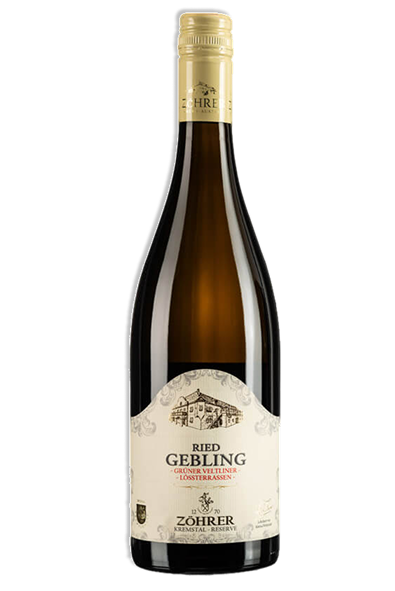 Flasche Grüner Veltliner Ried Gebling — Wein des Monats beim Weingut Zöhrer